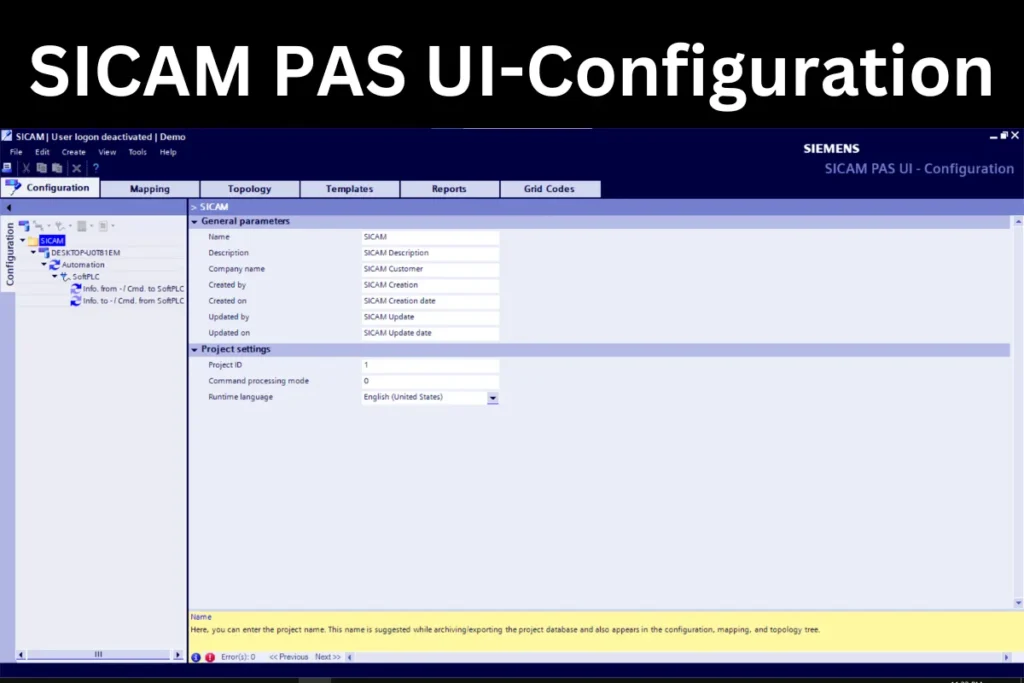 SICAM PAS UI – Configuration